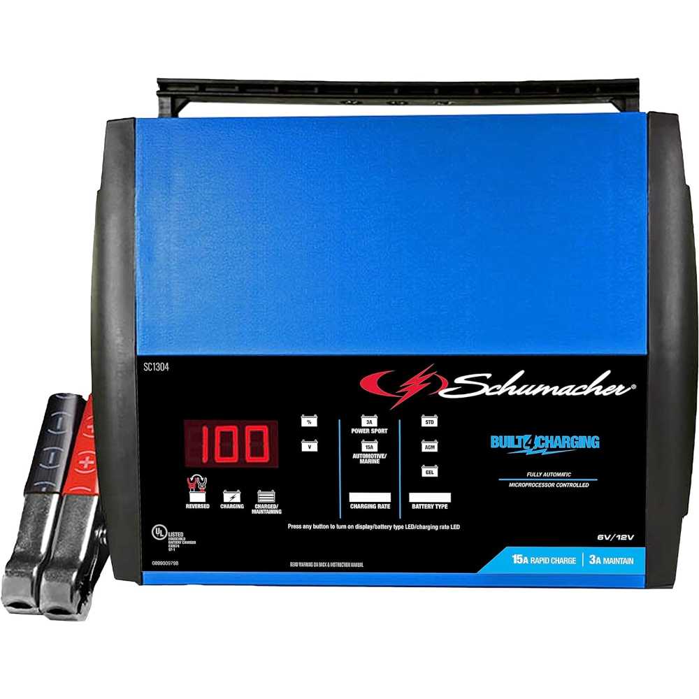 Schumacher 2-in-1 Rapid 15A 12V/6V Battery Charger and Maintainer