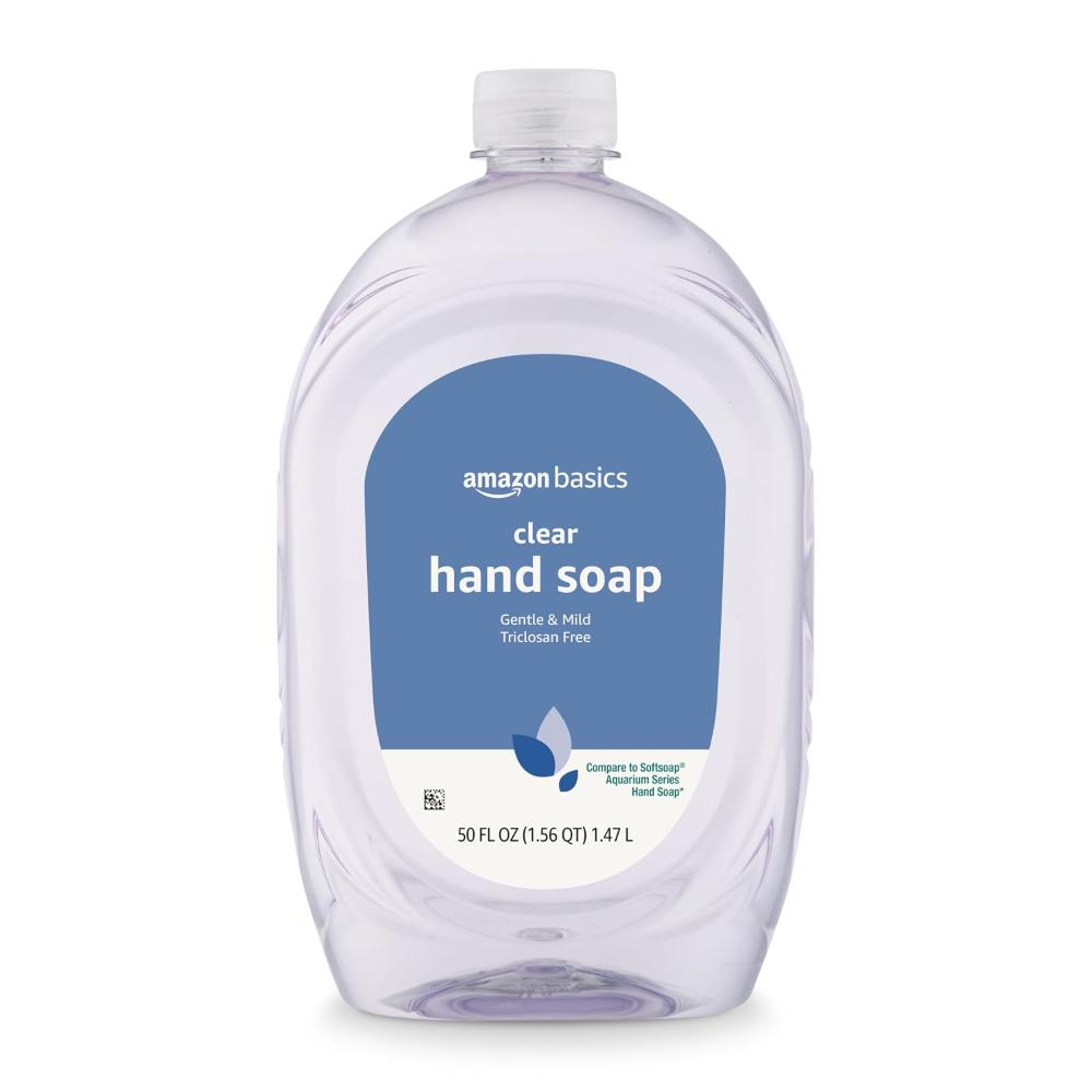 Prime: Amazon Basics Gentle & Mild Liquid Hand Soap Refill, 50 oz.
