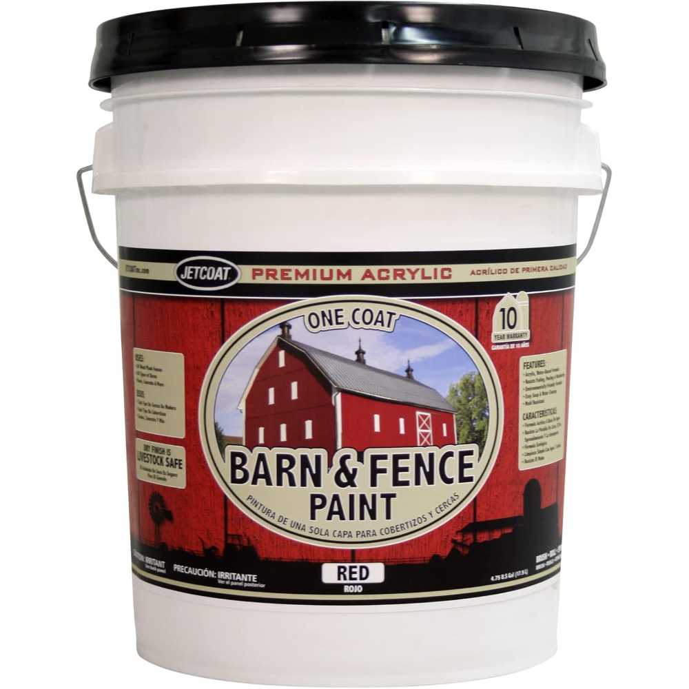 Jetcoat One Coat Barn & Fence Paint, 4.75 gal. (Red)