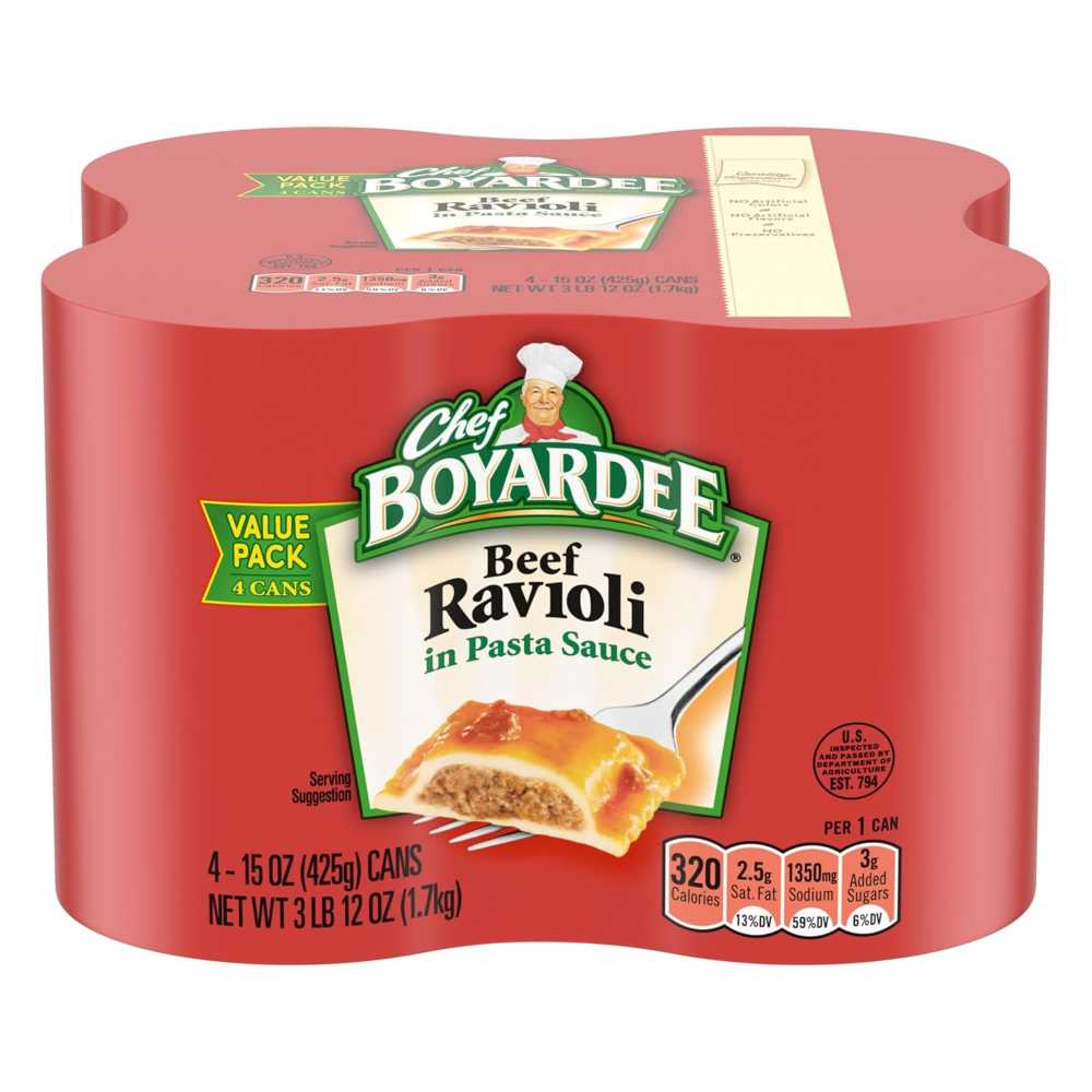 4-Pack Chef Boyardee Beef Ravioli, 15 oz.