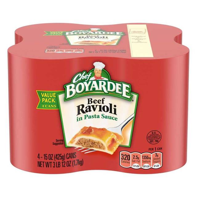 4-Pack Chef Boyardee Beef Ravioli, 15 oz.