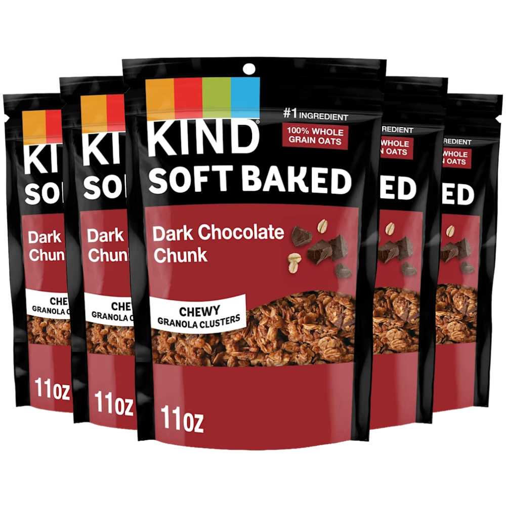 5-Pack KIND Dark Chocolate Chunk Soft Baked Granola, 11 oz.