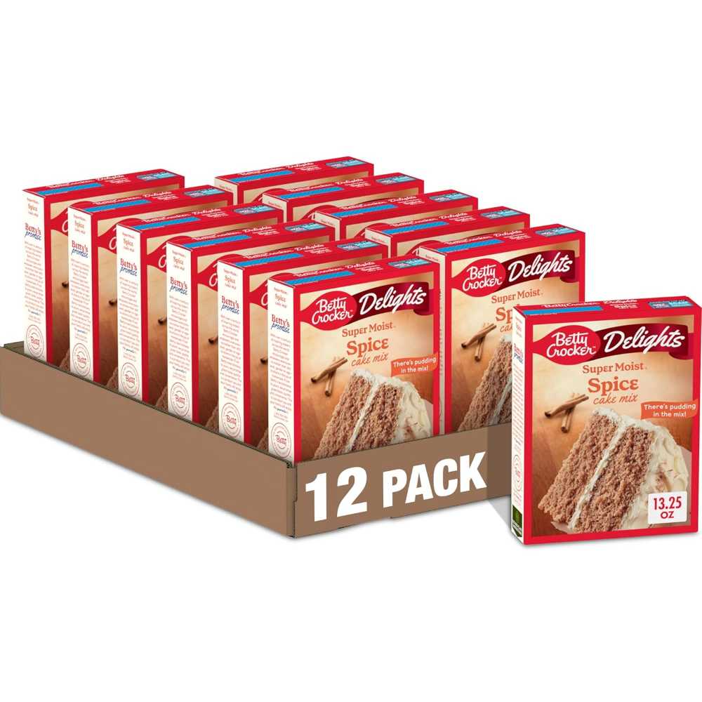 12-Pack Betty Crocker Delights Super Moist Spice Cake Mix, 13.25 oz.