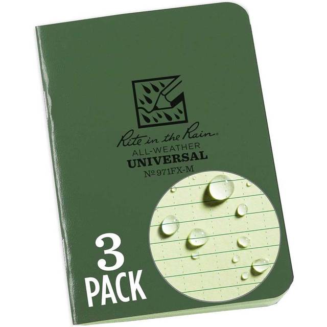 3-Pack Rite in the Rain Weatherproof Mini Stapled Notebook (Various Colors)