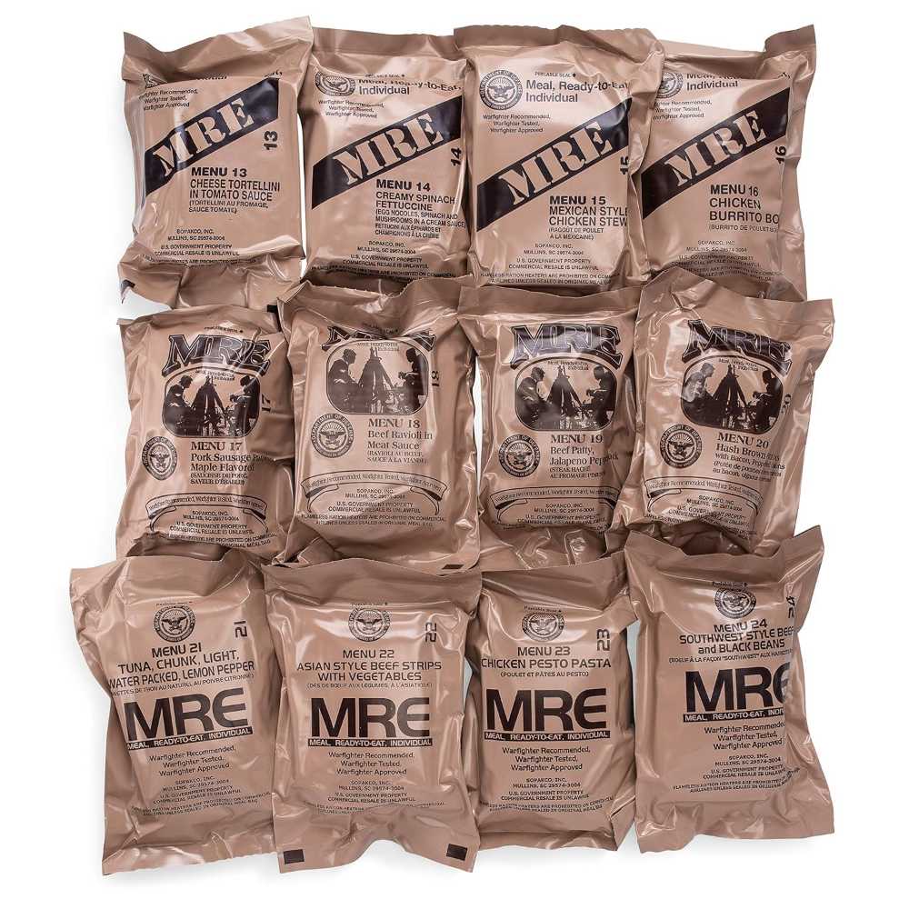 12-Pack MREs (Meals-Ready-to-Eat) w/ 2025 Inspection Date