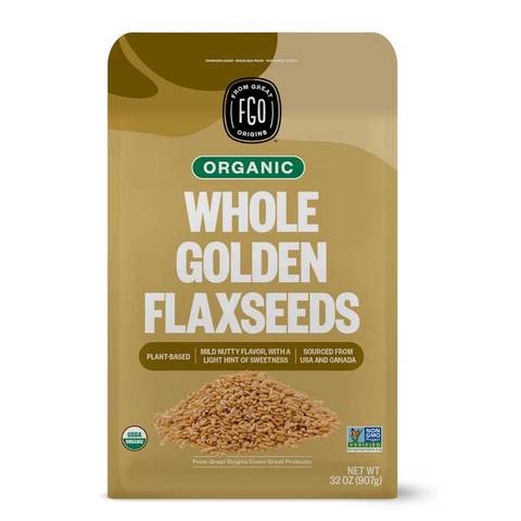 FGO Organic Whole Golden Flax Seeds, 2 lb.