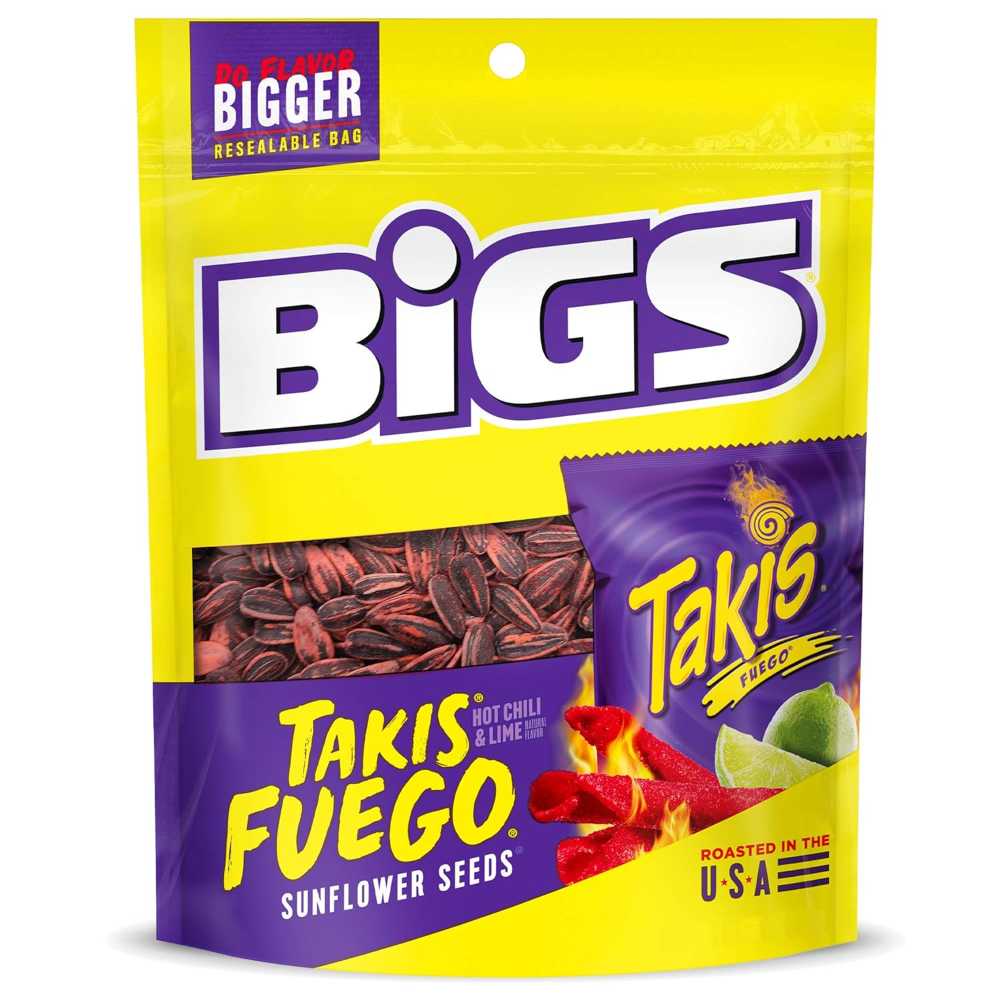 8-Pack BIGS Takis Fuego Sunflower Seeds, 5.35 oz.
