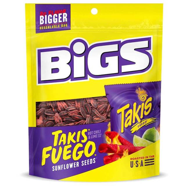 8-Pack BIGS Takis Fuego Sunflower Seeds, 5.35 oz.