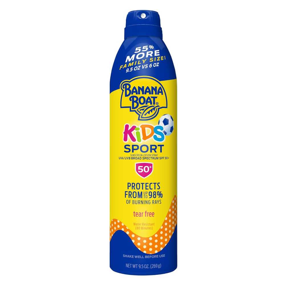 Banana Boat Sport Kids SPF 50 Sunscreen Spray, Family Size 9.5 oz.