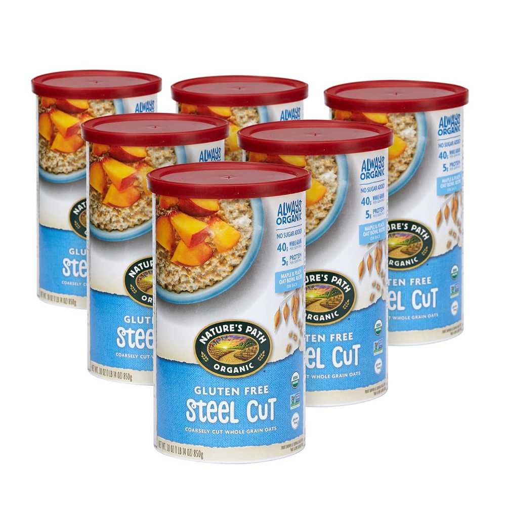 6-Pack Nature's Path Organic Steel Cut Whole Grain Oats, 30 oz.