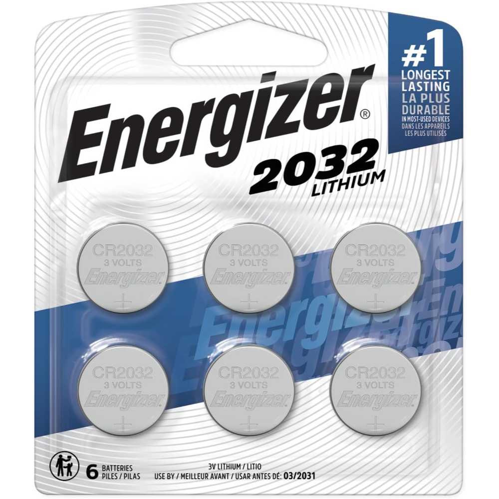 6-Pack Energizer 2032 3V Lithium Coin Cell Battery