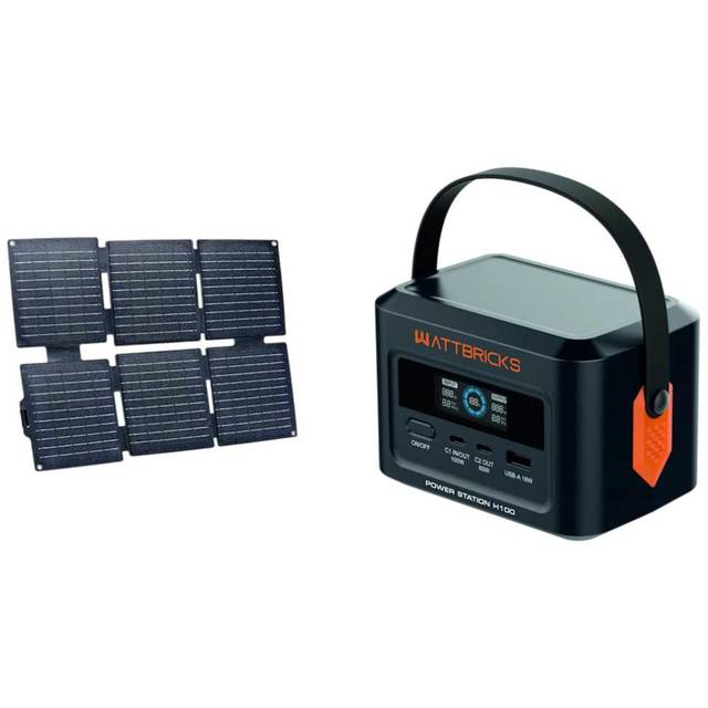 Wattbricks 100W/99.2Wh Power Station + 30W Solar Panel