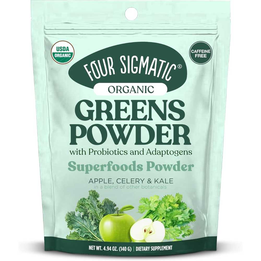 Four Sigmatic Organic Greens Superfoods Powder w/ Probiotics & Adaptogens, 4.94 oz.