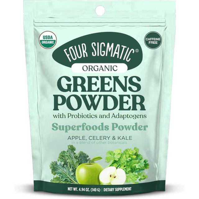 Four Sigmatic Organic Greens Superfoods Powder w/ Probiotics & Adaptogens, 4.94 oz.