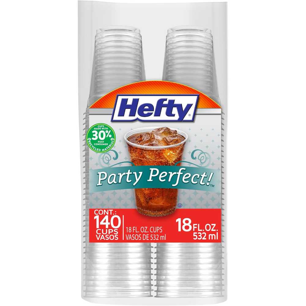 140-Pack Hefty 18 oz. Clear Plastic Cups