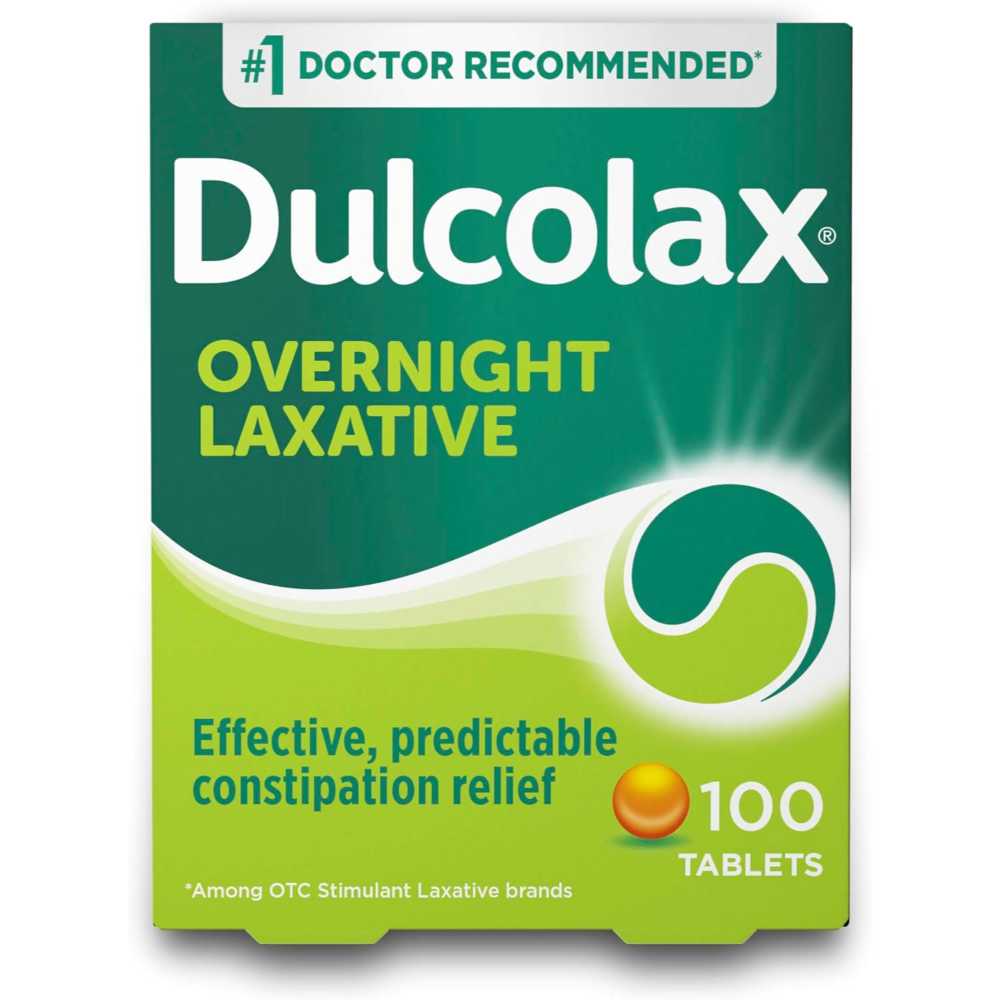 100-Pack Dulcolax Stimulant Overnight Laxative Tablets
