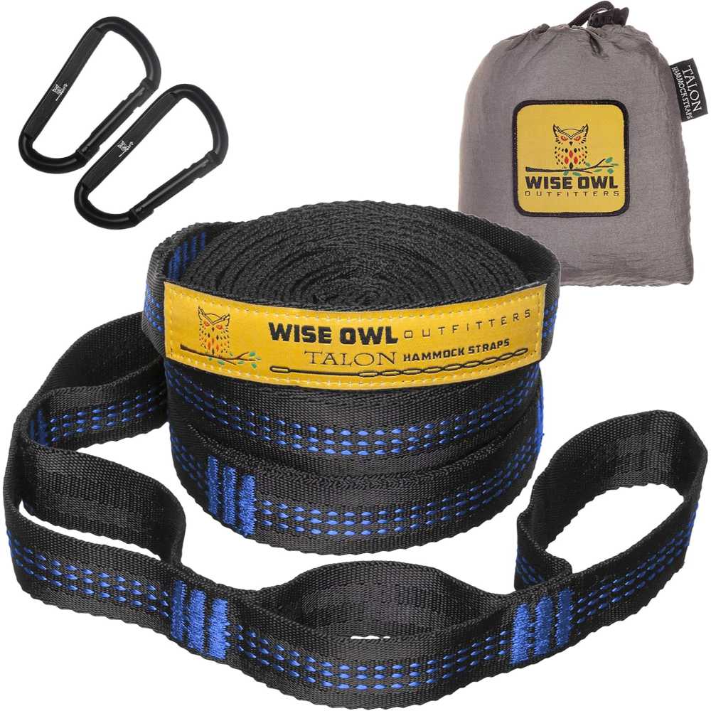 Wise Owl Outfitters Heavy Duty Hammock Straps + Carabiners