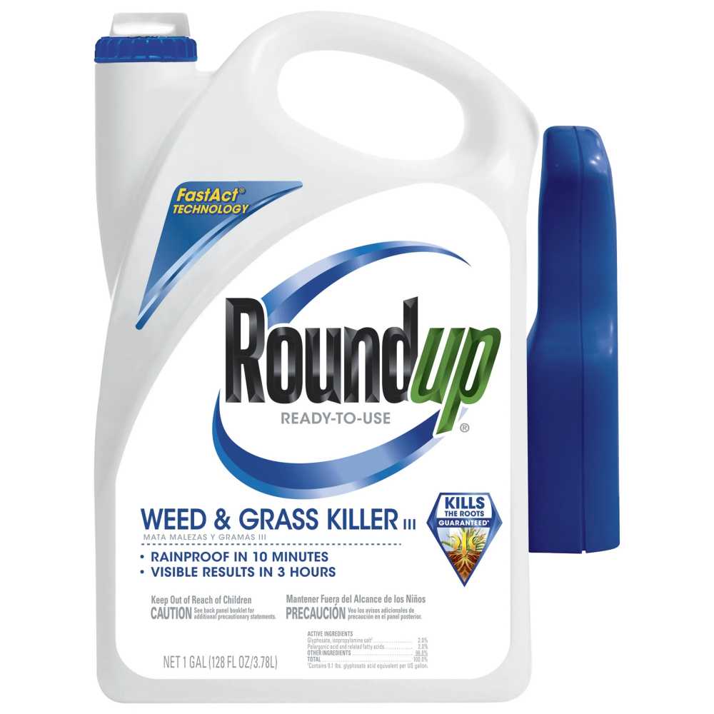 Roundup Ready-To-Use Weed & Grass Killer III w/ Trigger Sprayer, 1 Gallon