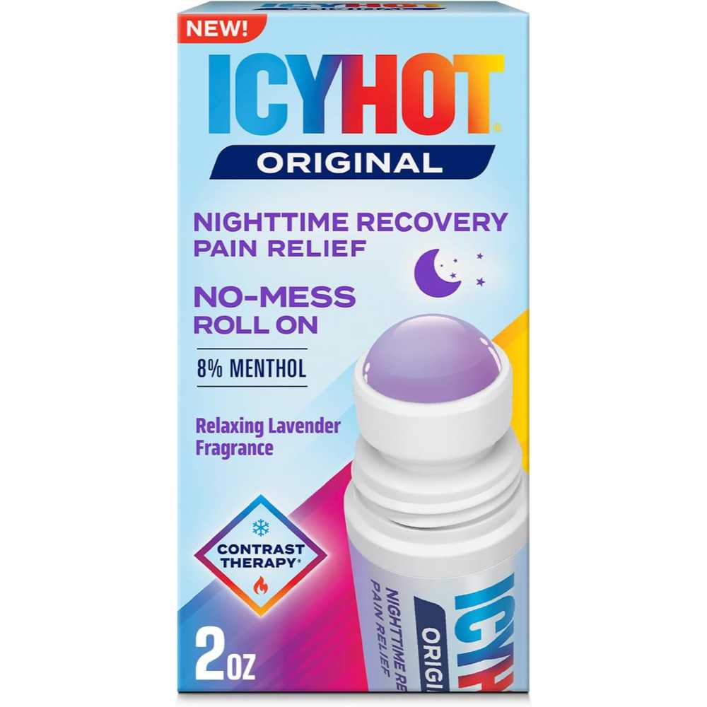 Icy Hot Original Pain Relief Nighttime Recovery Liquid w/ No Mess Applicator, 2.5 oz.