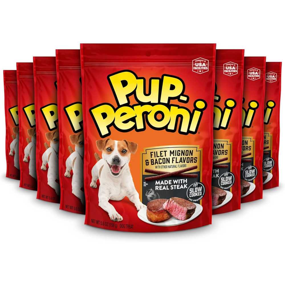 8-Pack Pup-Peroni Filet Mignon & Bacon Flavor Dog Treats, 5.6 oz.