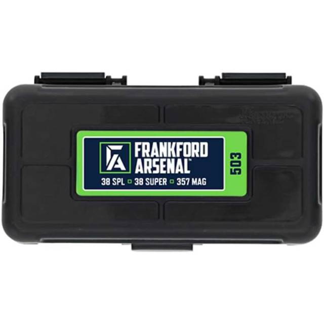 Frankford Arsenal 50-Round Hinge-Top Ammo Box (38 Special, 38 Super, 357 Magnum, & More)