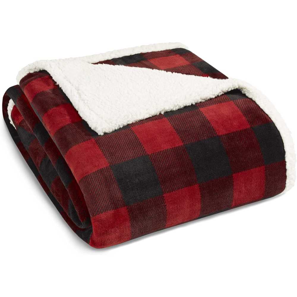 Eddie Bauer Twin-Size Sherpa Fleece Blanket (90" x 66")