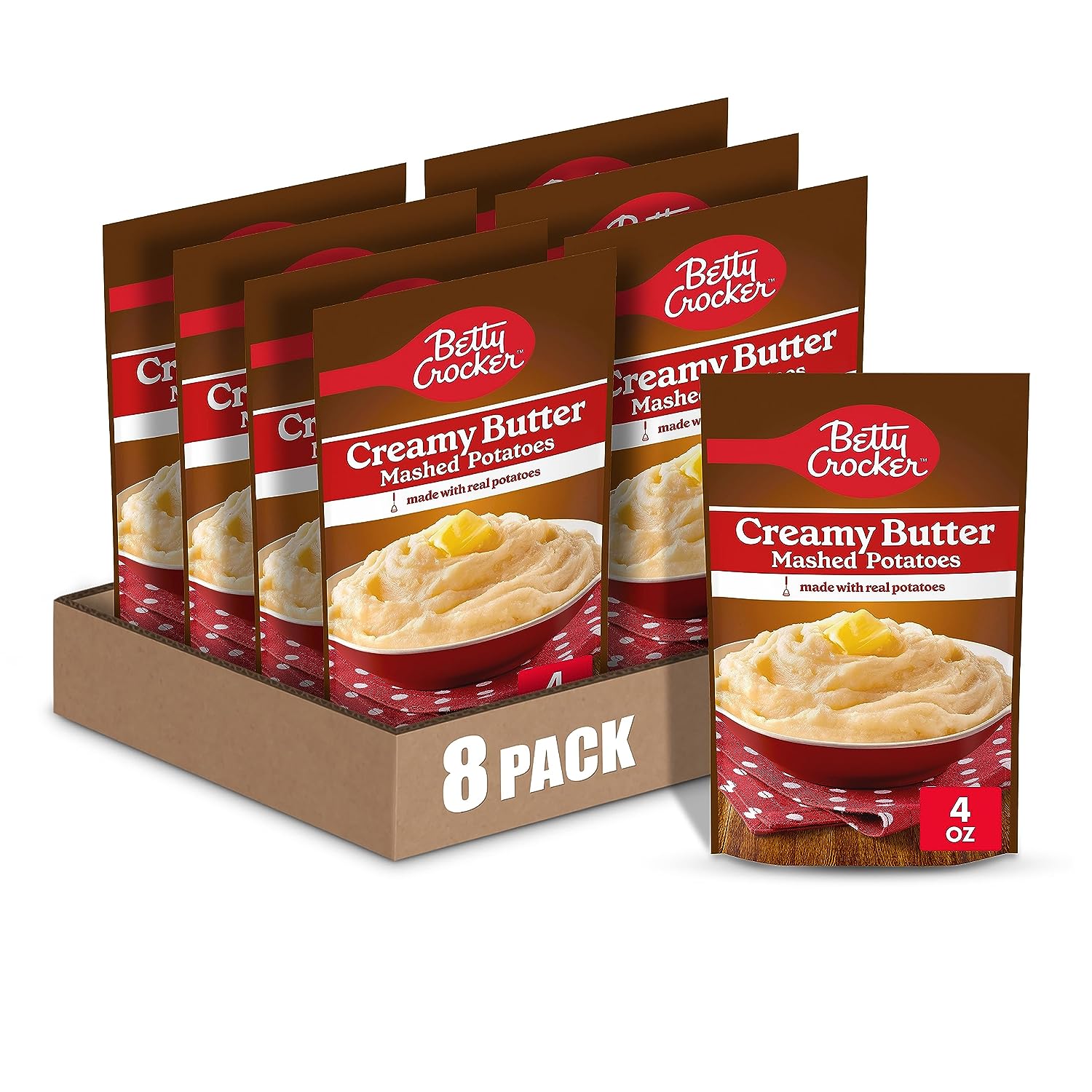 8-Pack Betty Crocker Mashed Potatoes (Various Flavors)
