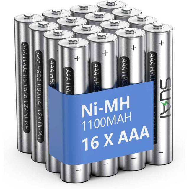 16-Pack Sukai Rechargeable AAA NiMH Batteries (1100mAh)