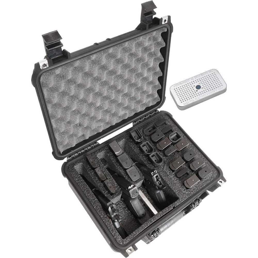 Case Club 3-Pistol + 23-Magazine Hard Case w/ Rechargeable Silica Gel