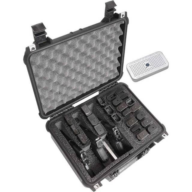 Case Club 3-Pistol + 23-Magazine Hard Case w/ Rechargeable Silica Gel