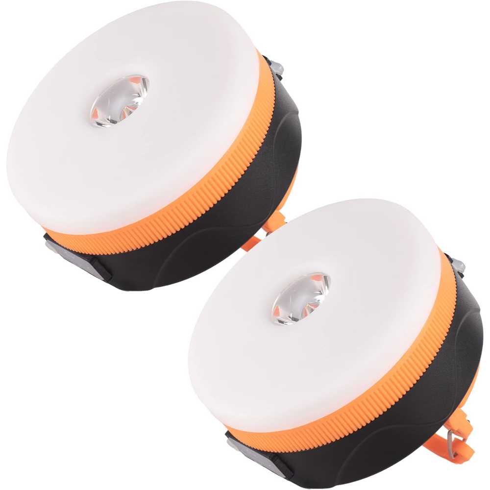 2-Pack LIT-PaTH Rechargeable 1800mAh LED Camping Light w/ Magnetic Base