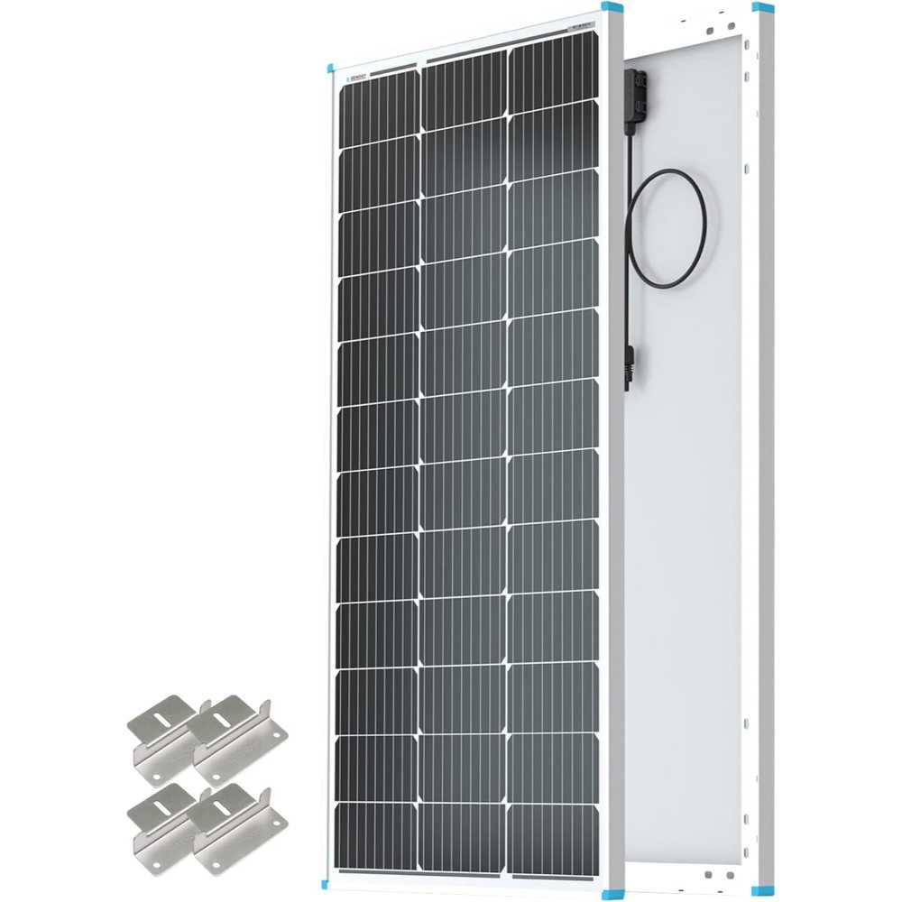 Renogy 100W Monocrystalline Solar Panel w/ Mounting Z Brackets