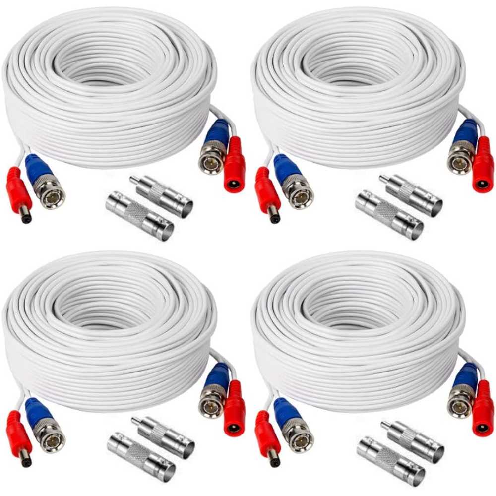 4-Pack Tyumen 100' All-in-One BNC Video & Power Security Camera Cables