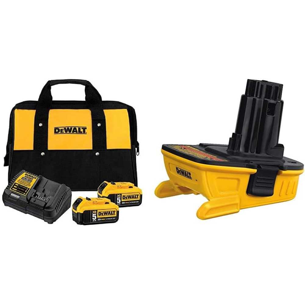 DEWALT 20V MAX Charging Kit w/ 2x 5Ah Batteries, Charger, & 18V/20V Adapter