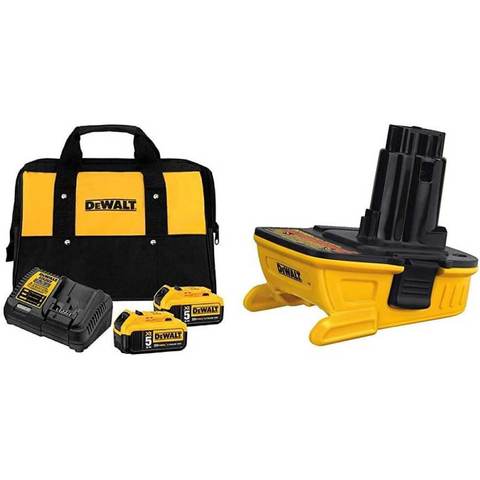 DEWALT 20V MAX Charging Kit w/ 2x 5Ah Batteries, Charger, & 18V/20V Adapter