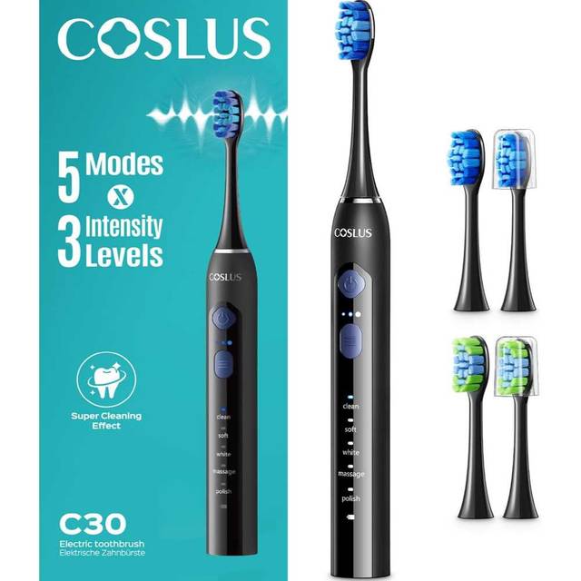 Prime: Coslus C30 Rechargeable Electric Toothbrush w/ 4x Heads