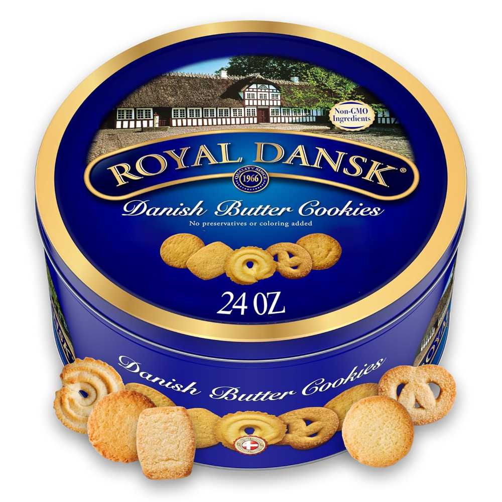 Royal Dansk Danish Butter Cookies Tin, 24 oz.