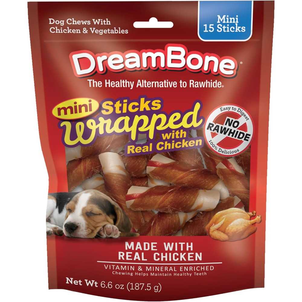 15-Pack DreamBone Mini Sticks Wrapped w/ Real Chicken