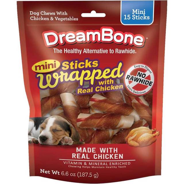 15-Pack DreamBone Mini Sticks Wrapped w/ Real Chicken