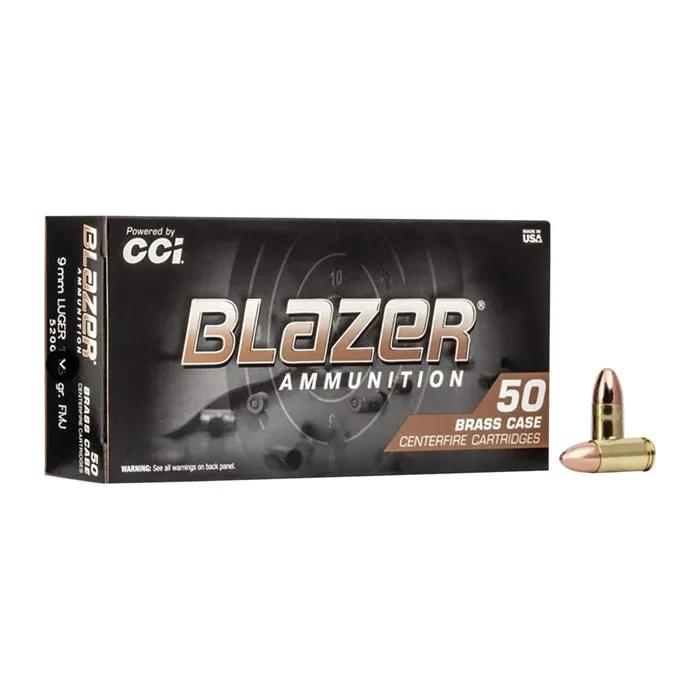 1000-Rounds CCI Blazer Brass FMJ 9mm