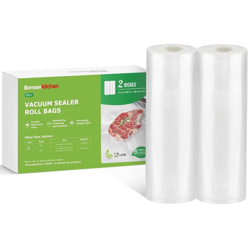 Prime Members: 2-Pack Bonsenkitchen Vacuum Sealer Rolls (11" x 50')