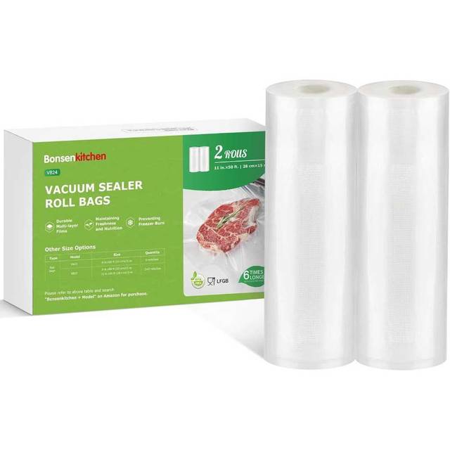 Prime Members: 2-Pack Bonsenkitchen Vacuum Sealer Rolls (11" x 50')