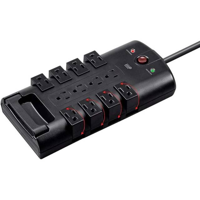 Monoprice 12-Outlet Rotating 4320-Joules Surge Protector w/ 10' Cord