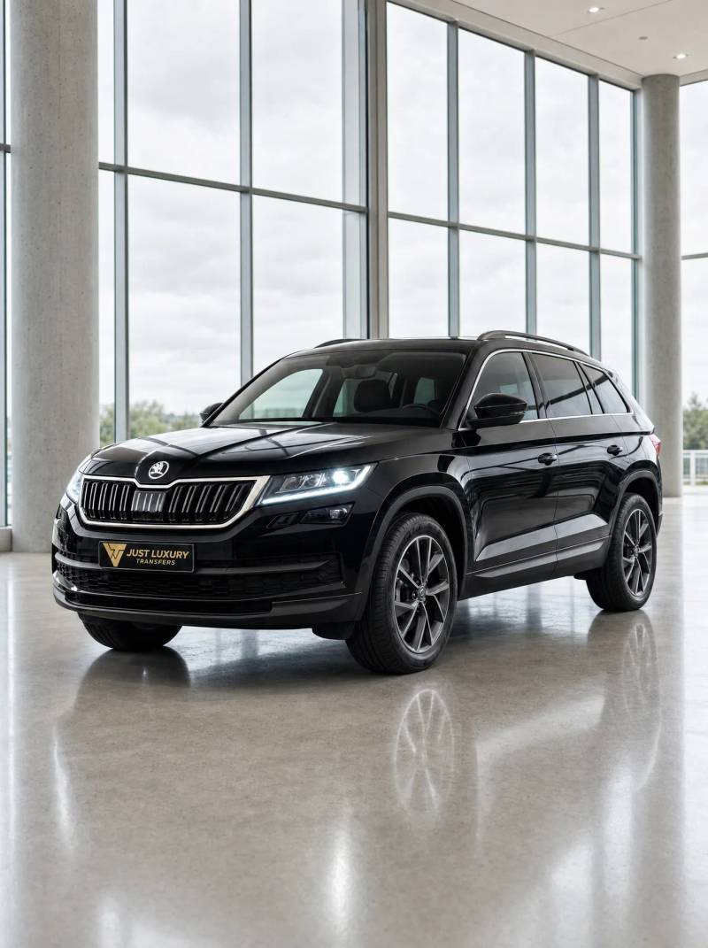 Black Skoda Kodiaq — premium SUV transfer vehicle, Just Luxury Transfers Agadir