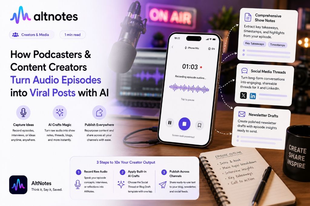 How Podcasters & Content Creators Turn Audio Episodes into Viral Posts with AI