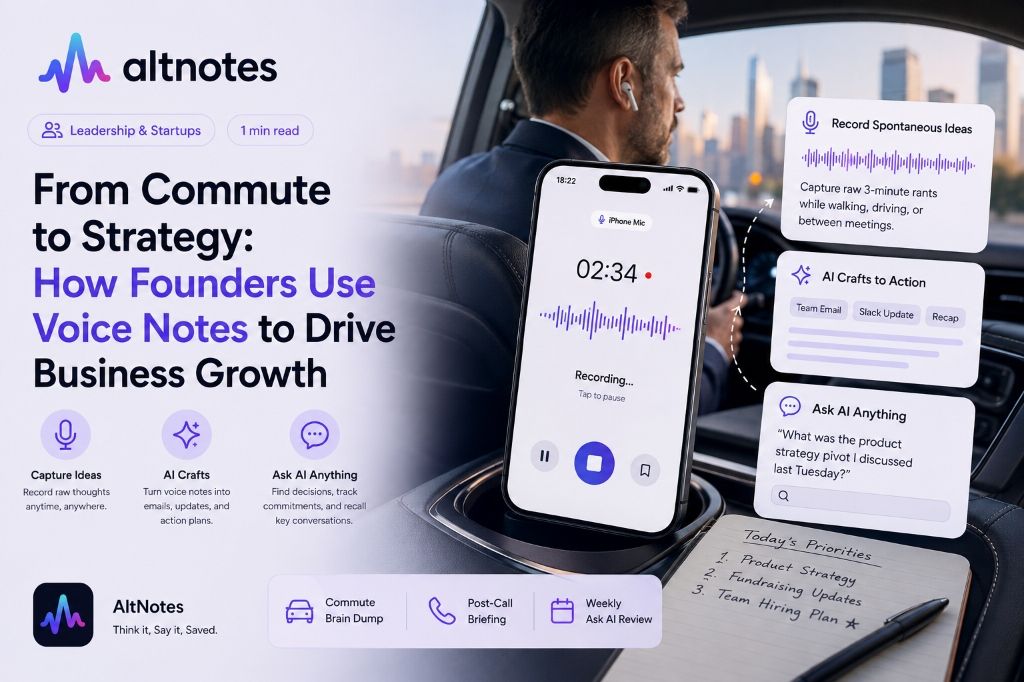 From Commute to Strategy: How Founders Use Voice Notes to Drive Business Growth