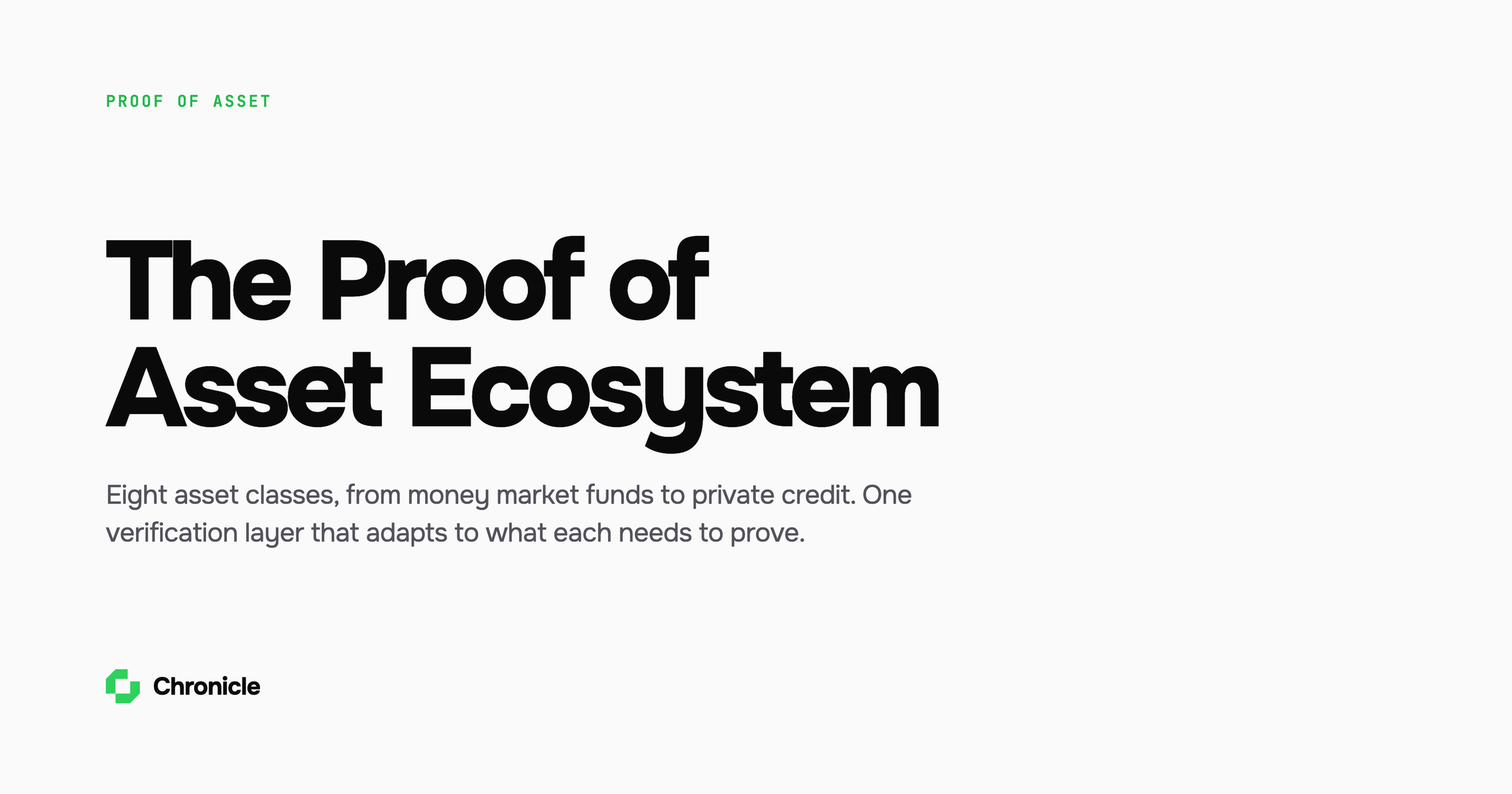 The Proof of Asset Ecosystem