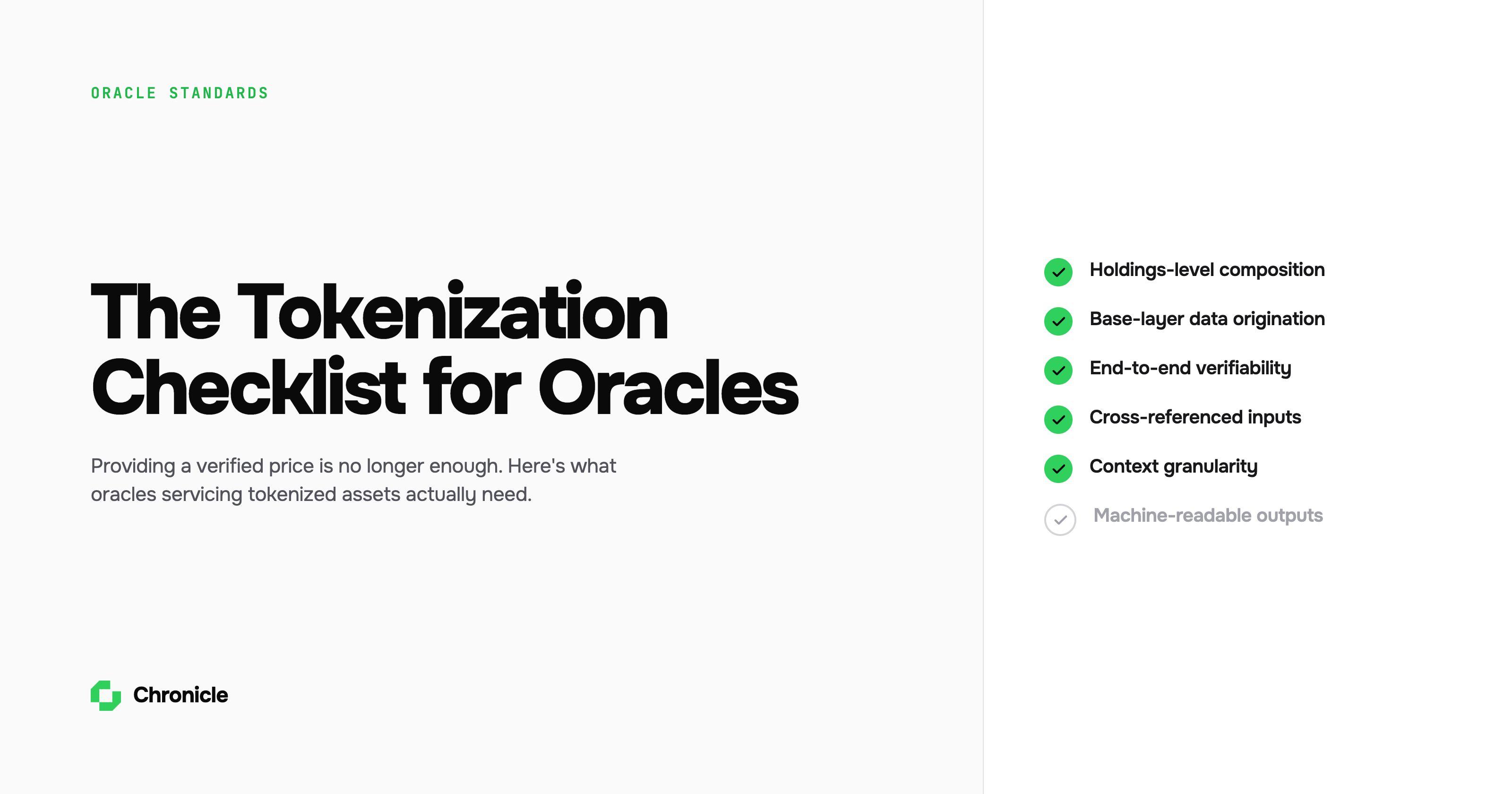 The Tokenization Checklist for Oracles