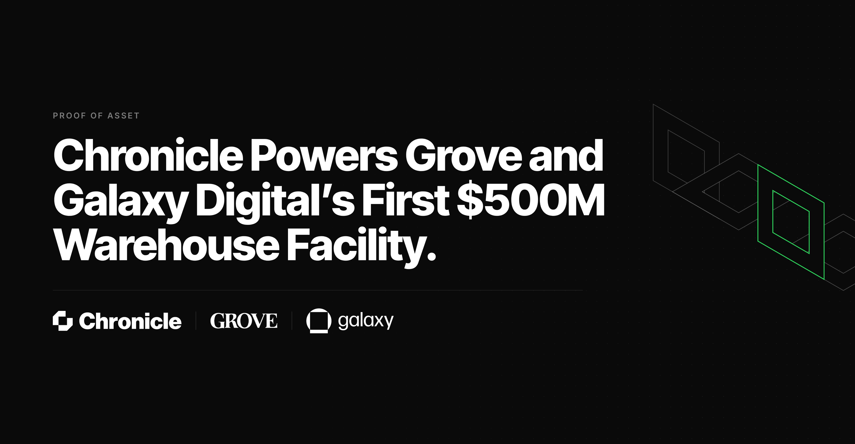Chronicle Powers Grove and Galaxy Digital's First $500M Warehouse Facility