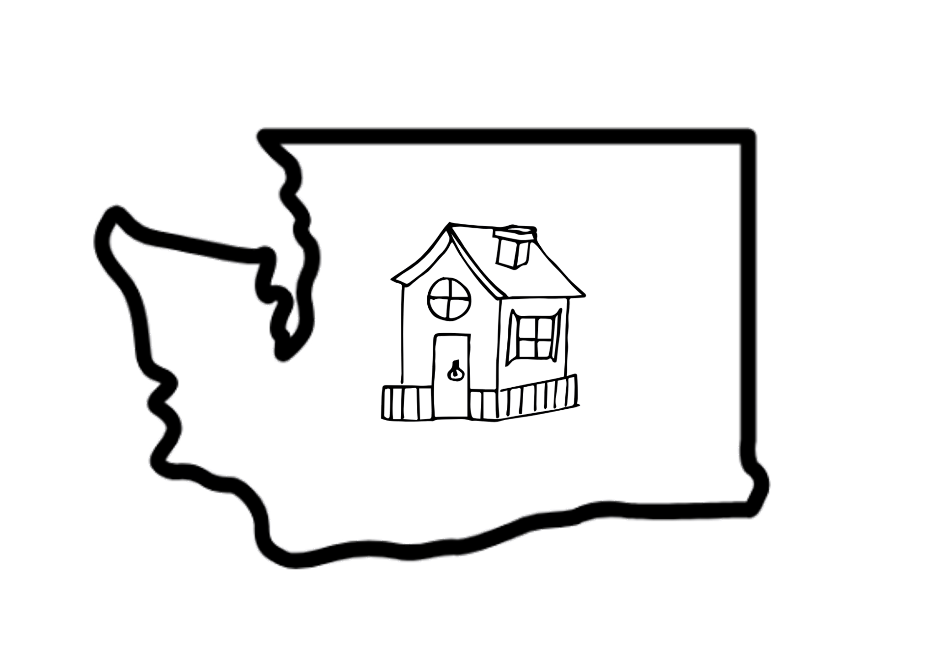 Map silhouette of Washington State